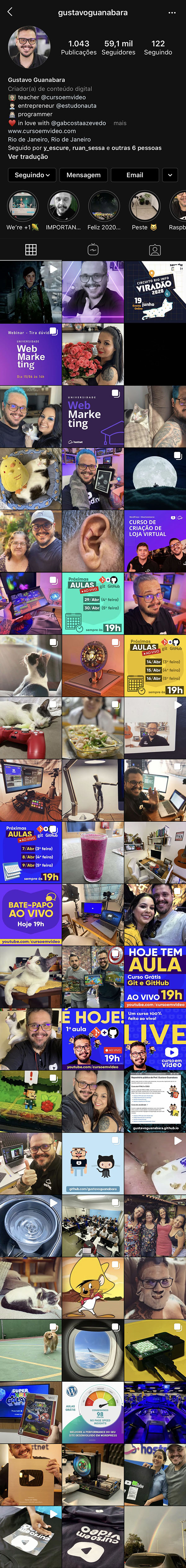 Págida do instagram