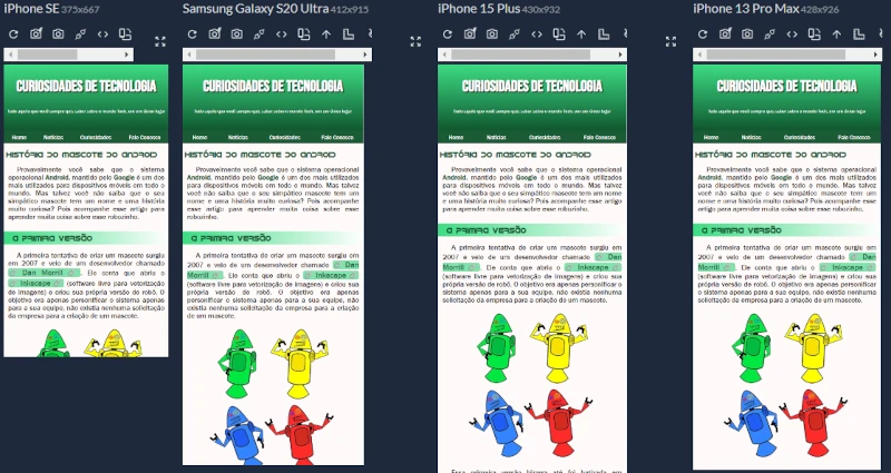 Print do Site AndroidHistory v2.0 no Celular