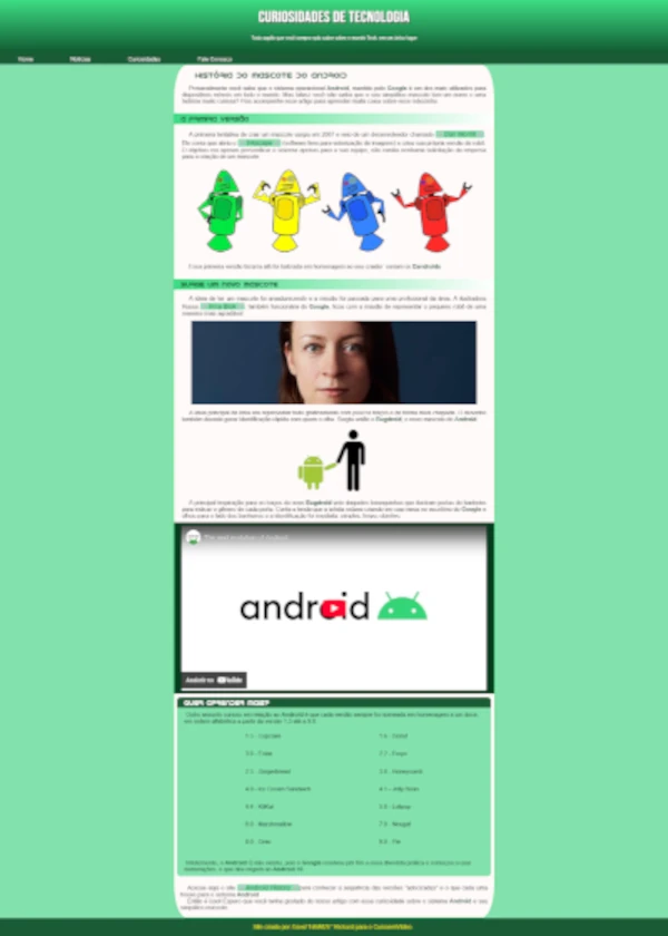 Print do Site AndroidHistory v2.0 no Computador