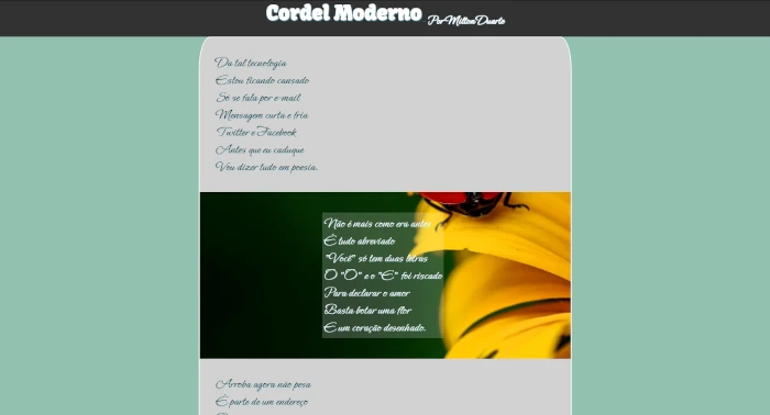 Print do Site CordelModerno no Computador